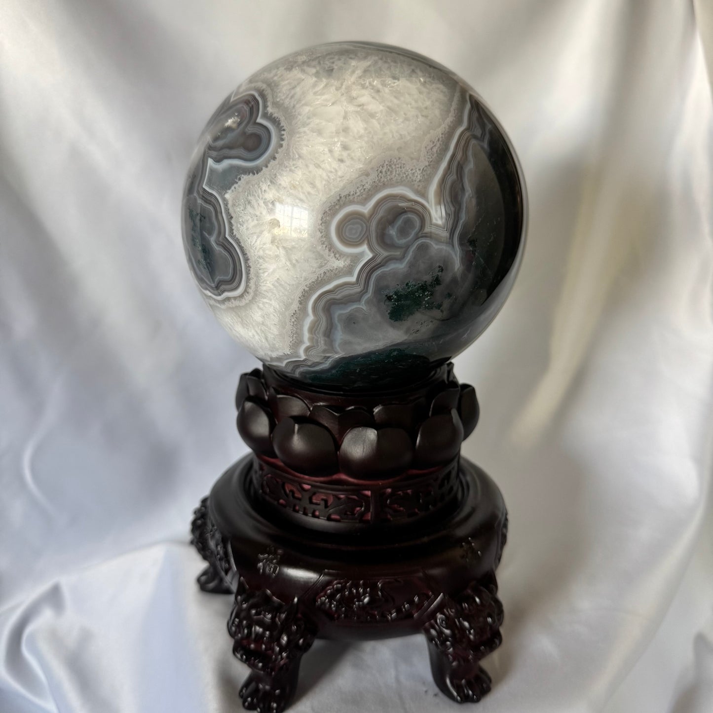 Large Blue Moss Sphere
