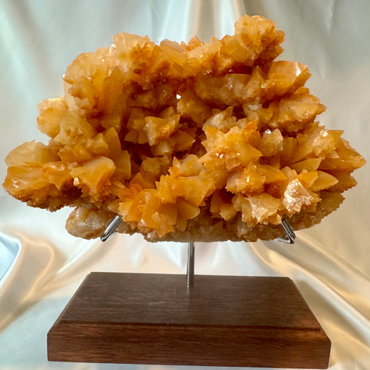 Orange Crystalline Cluster (Crystalline)  From A Cave In Burma