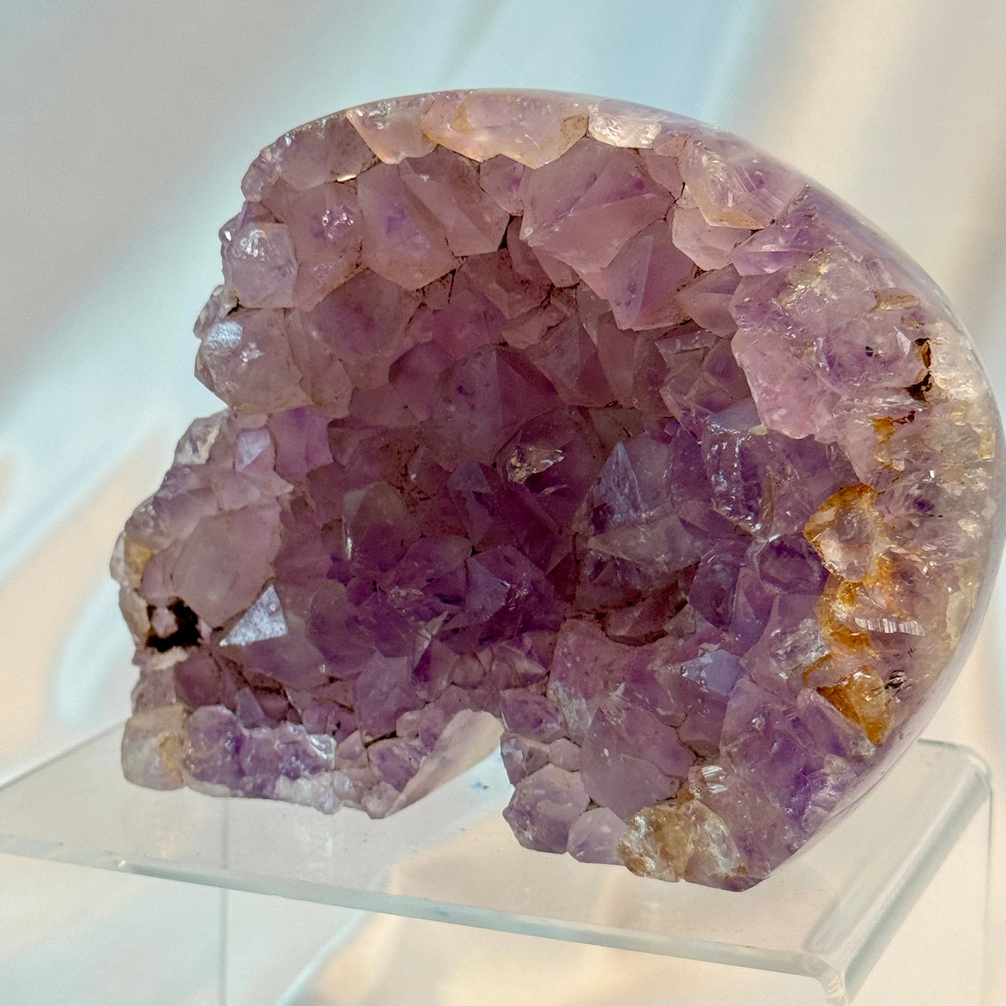 Skull: Amethyst Half Skull  with Amethyst Points - Checkout the Purple Hues!