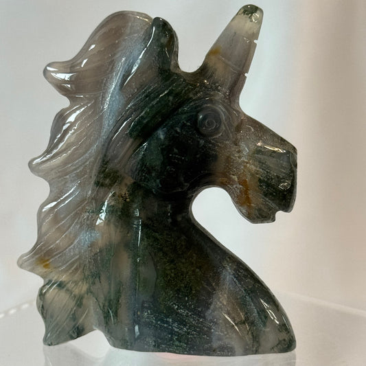 Unicorn Green Moss Crystal Unicorn ~ Available For Adoption