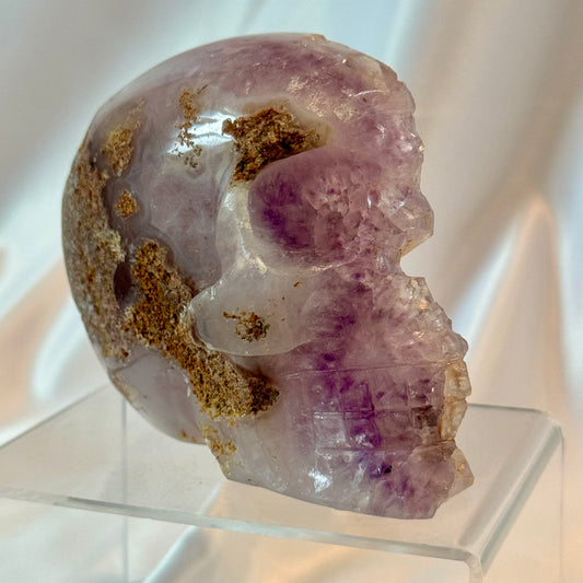 Skull: Amethyst Half Skull  with Amethyst Points - Checkout the Purple Hues!
