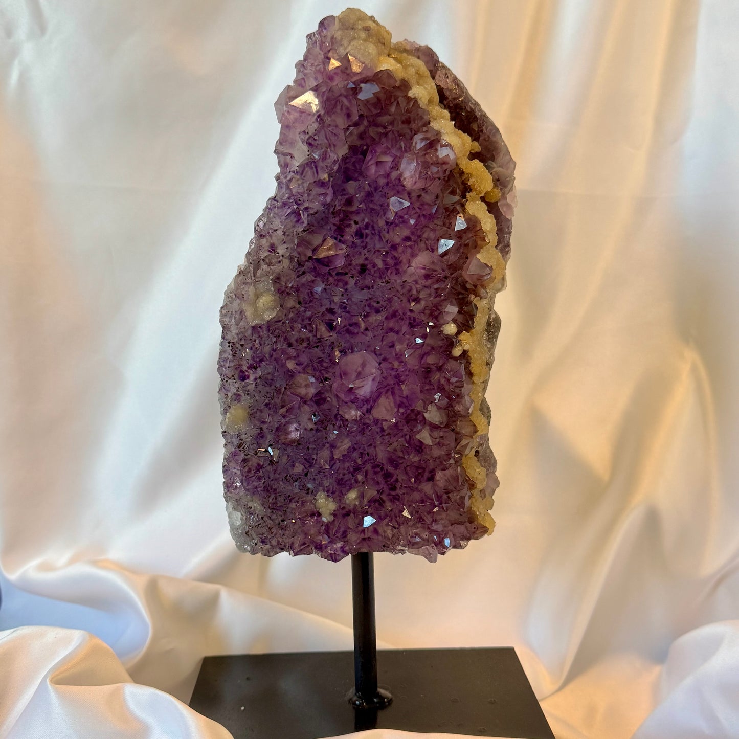 Beautiful Rutilated Amethyst Cluster with Druzy