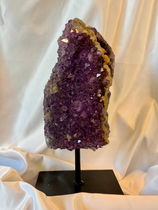Beautiful Rutilated Amethyst Cluster with Druzy