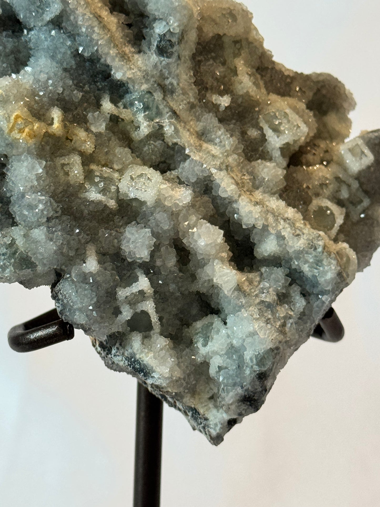 Green Fluorite Specimen with Druzy Quartz