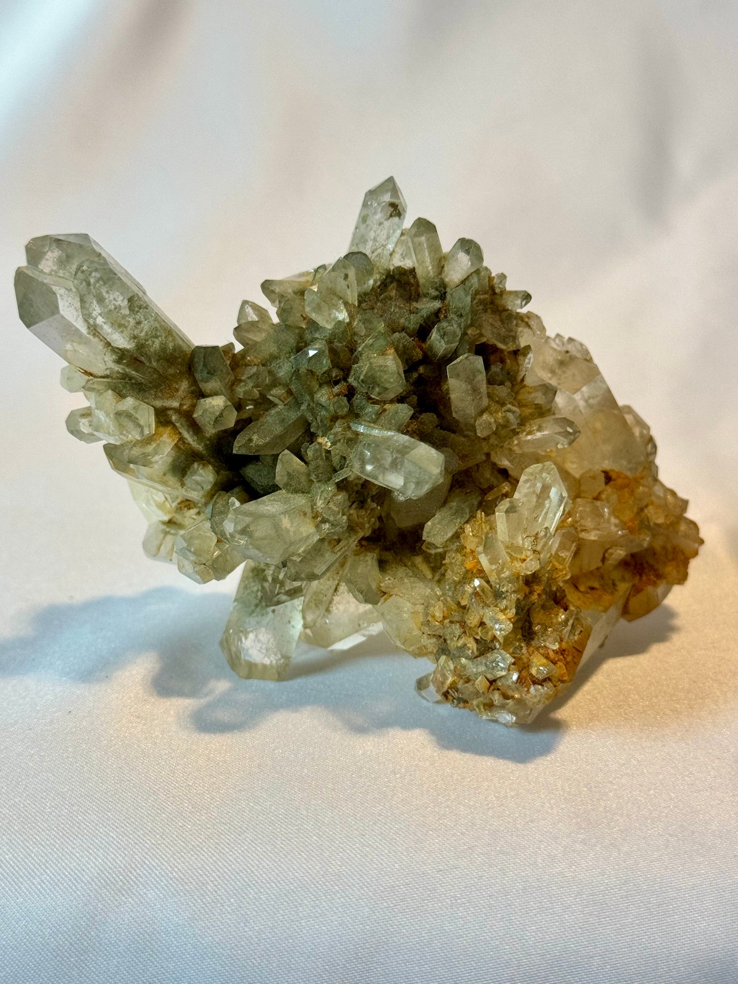 Himalayan Green Chlorite Phantom Quartz Cluster - Breathtaking!