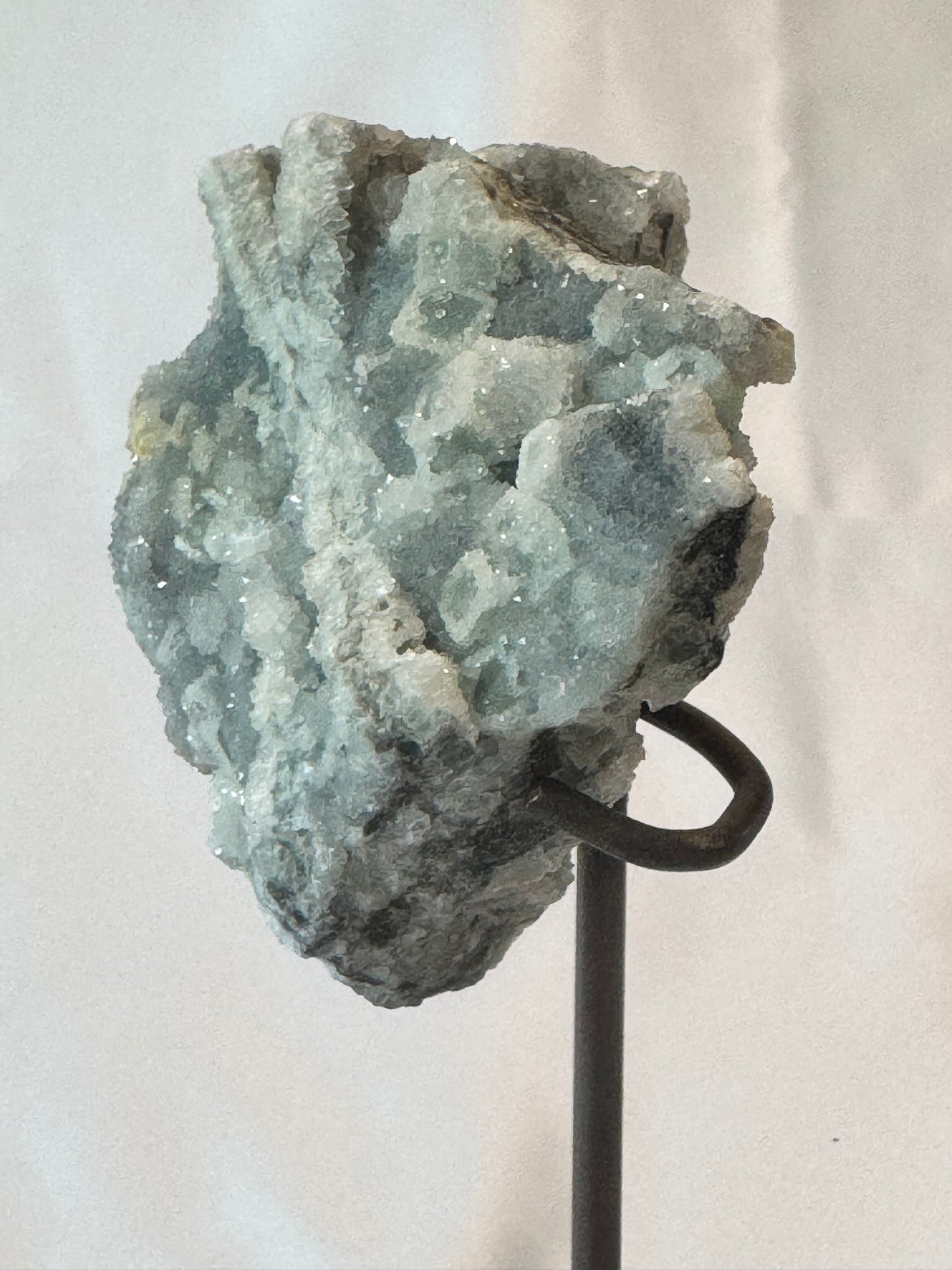 Green Fluorite Specimen with Druzy Quartz