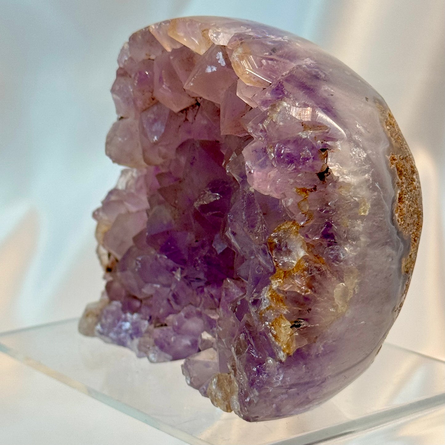 Skull: Amethyst Half Skull  with Amethyst Points - Checkout the Purple Hues!