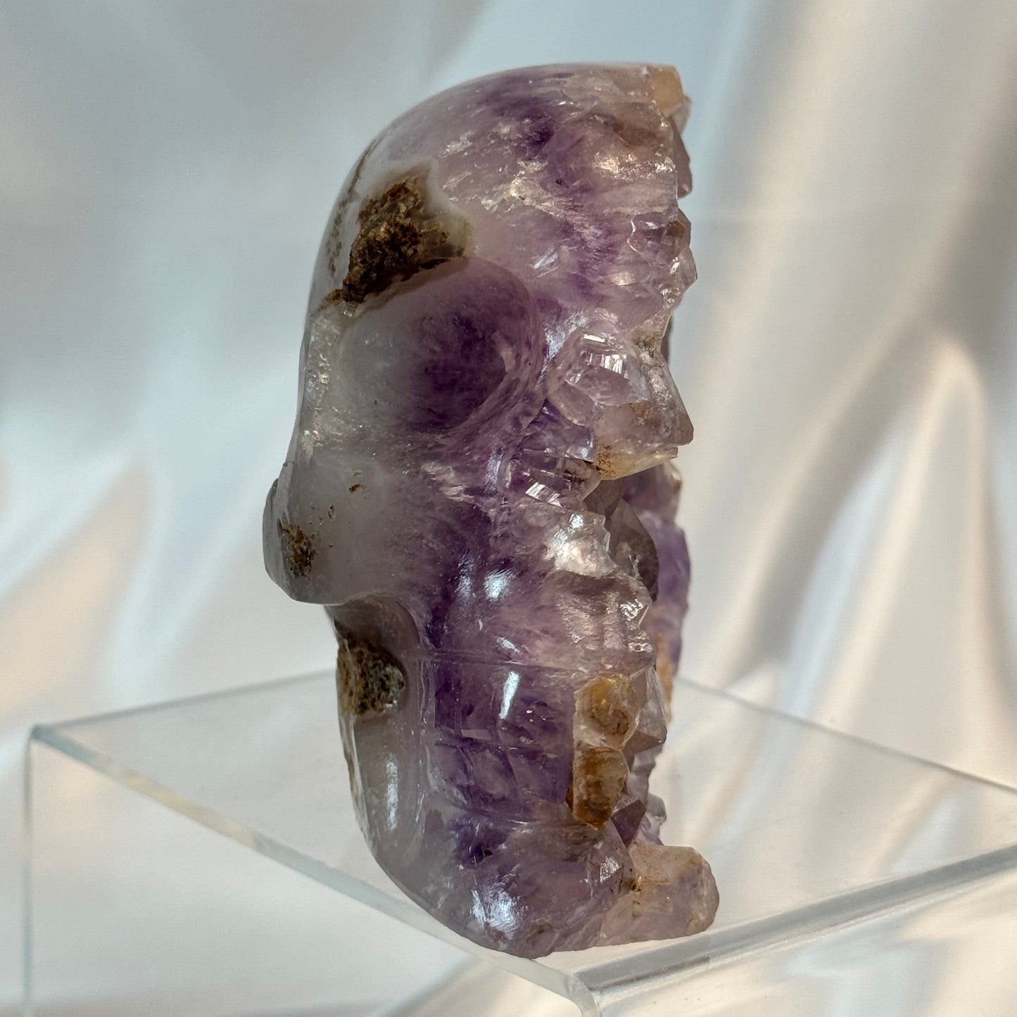 Skull: Amethyst Half Skull  with Amethyst Points - Checkout the Purple Hues!