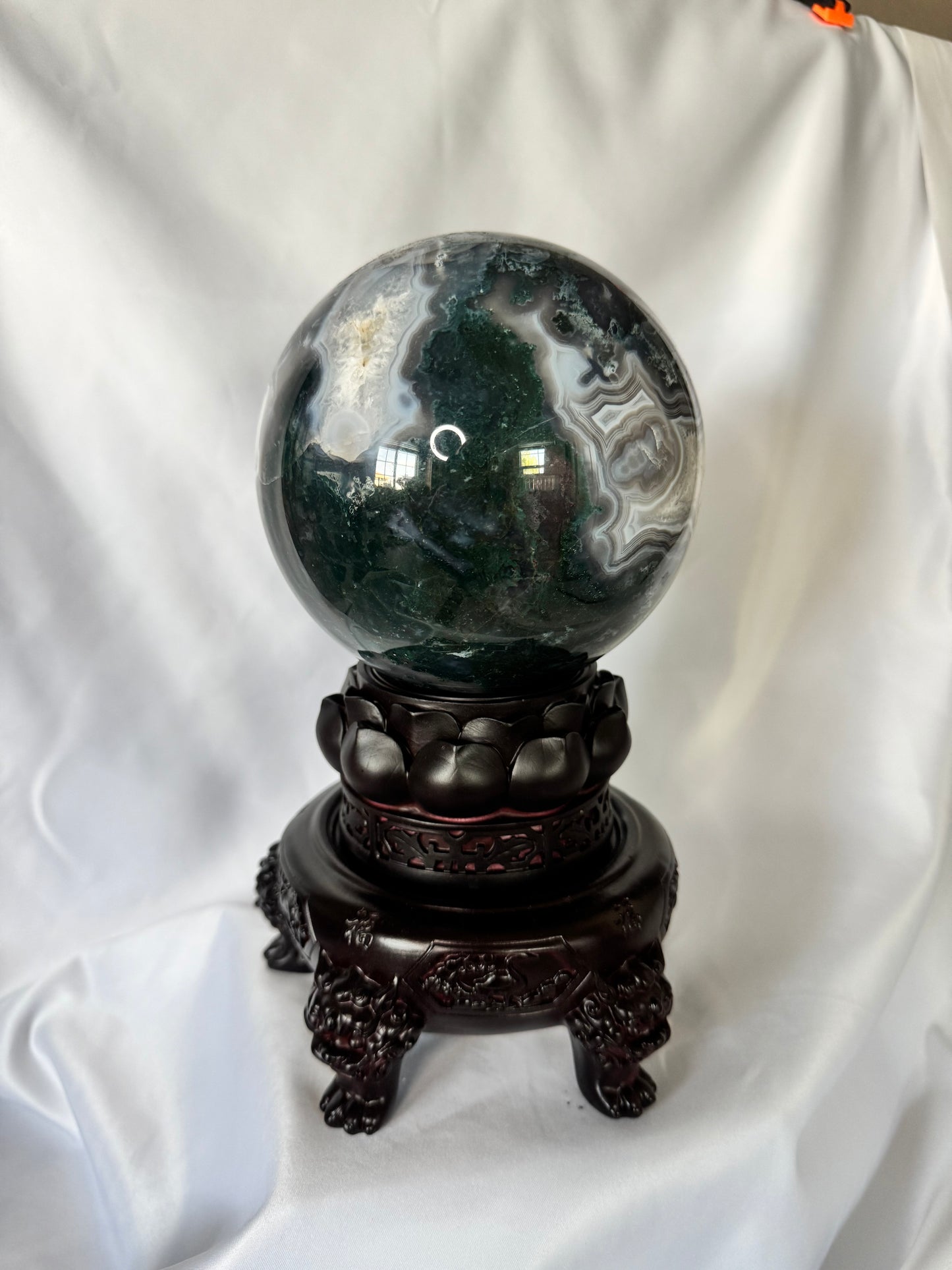 Large Blue Moss Sphere