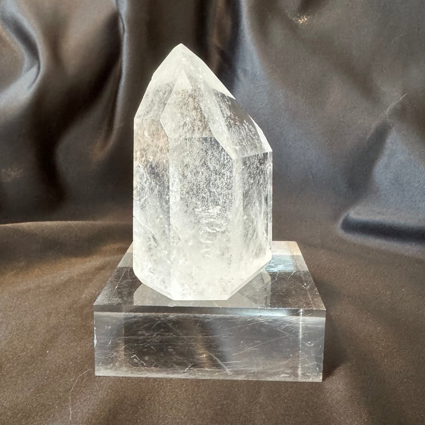 Clear Quartz Tower With Swirling Phantoms