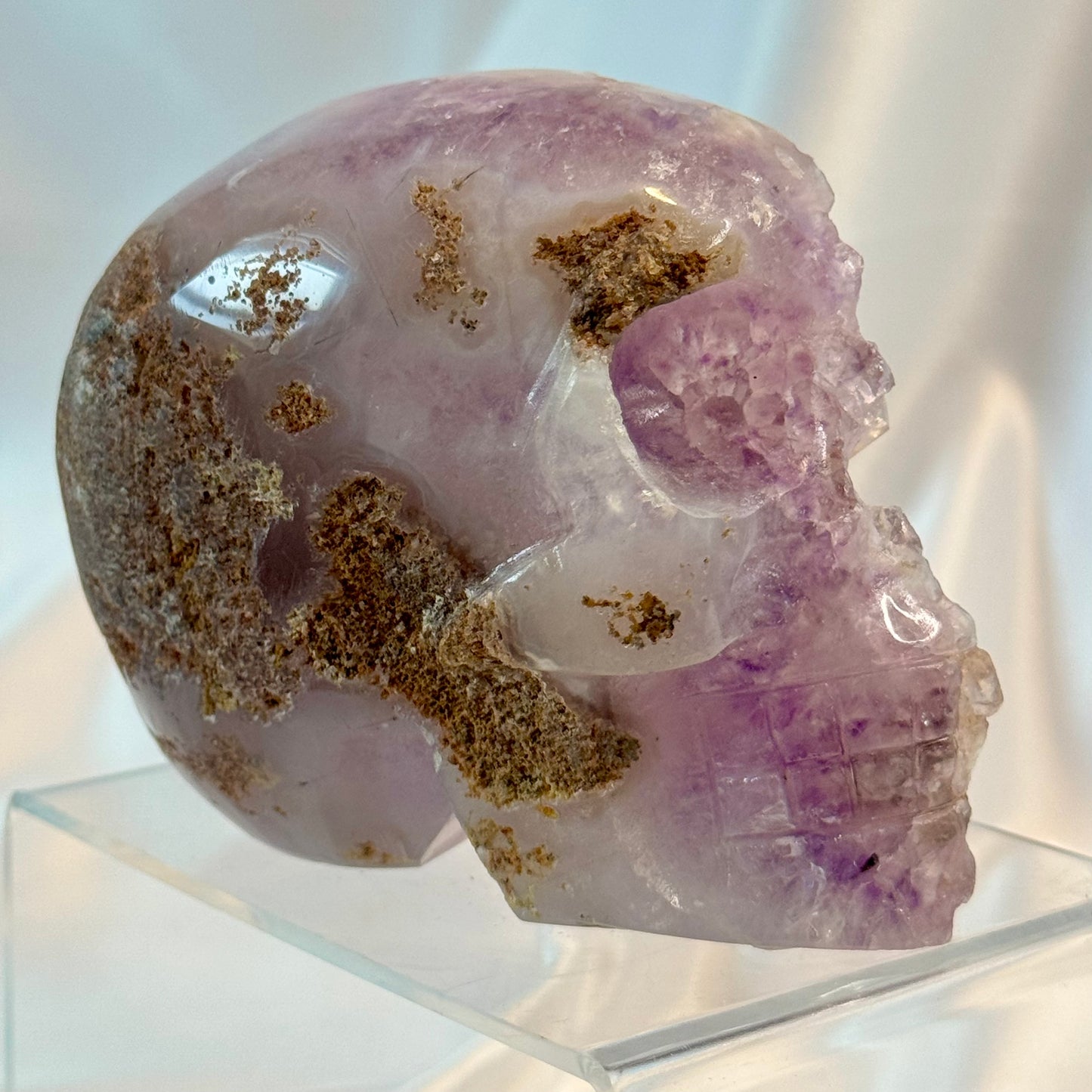 Skull: Amethyst Half Skull  with Amethyst Points - Checkout the Purple Hues!
