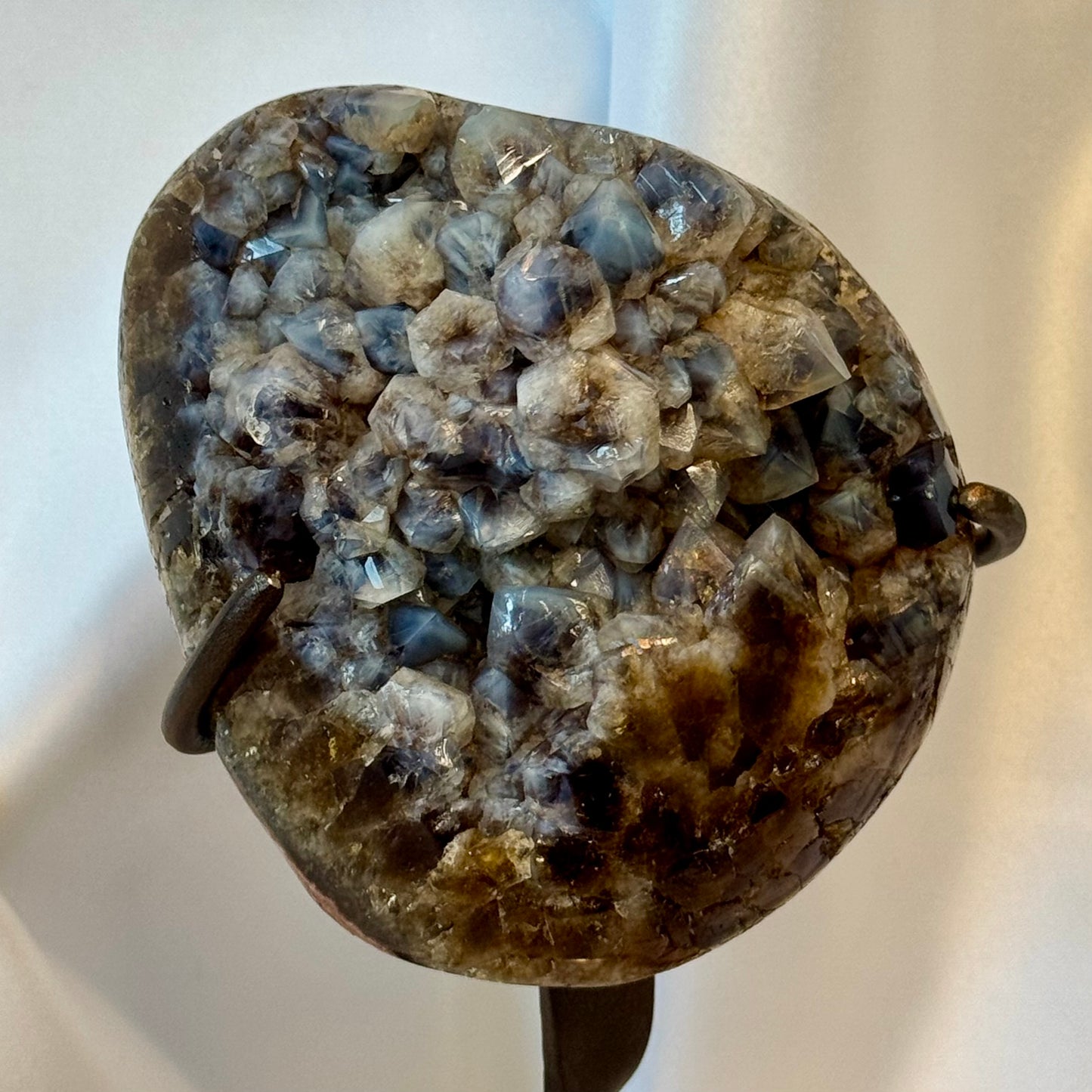 Citrine with Blue Points (Chalcedony) With Stand | Uruguay