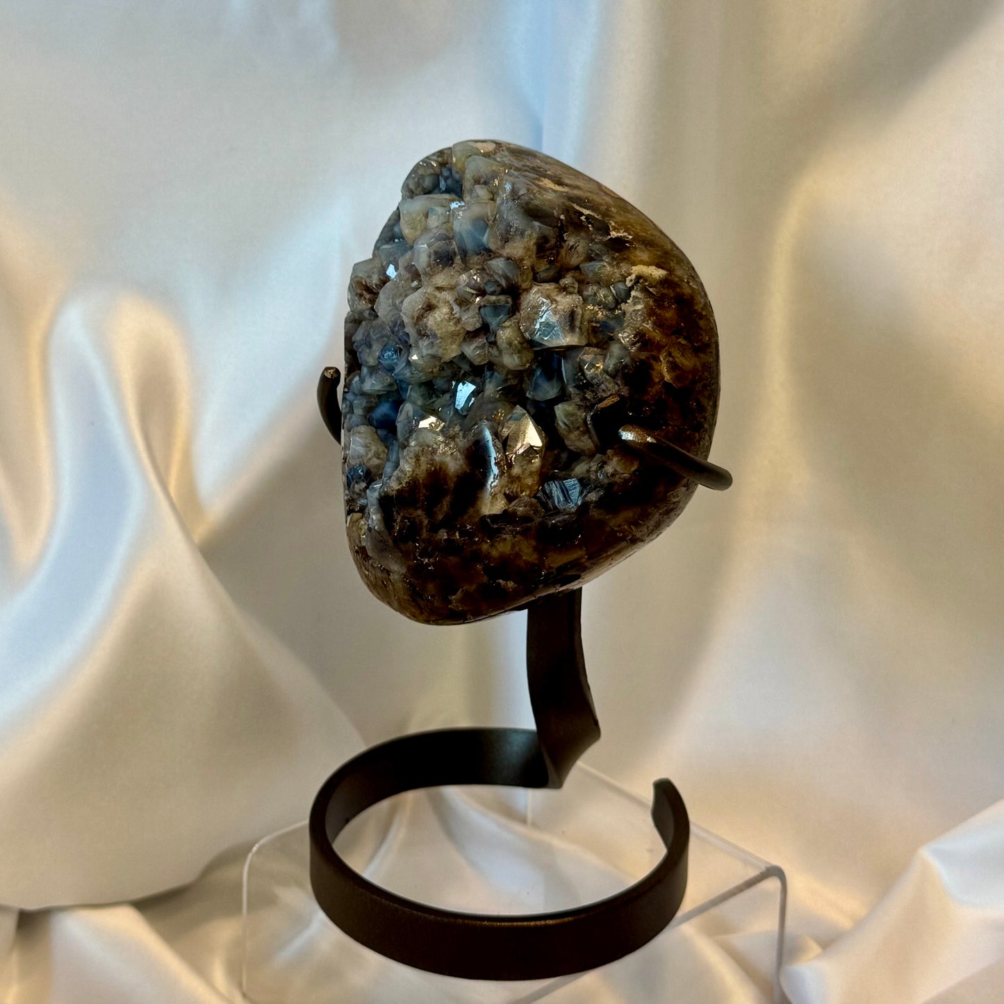 Citrine with Blue Points (Chalcedony) With Stand | Uruguay