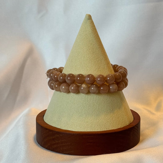 Peach Moonstone Bracelet - Soft and Feminine