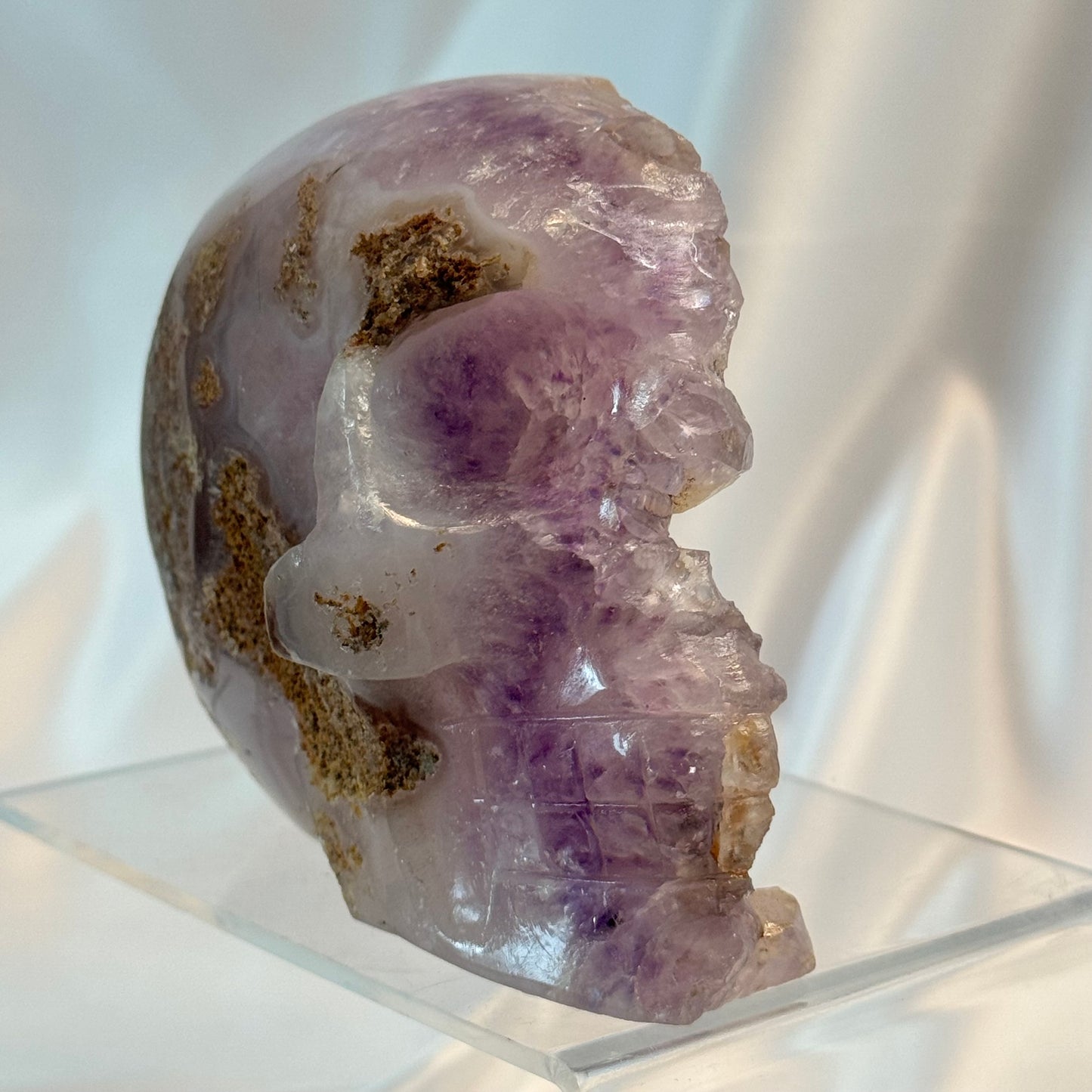 Skull: Amethyst Half Skull  with Amethyst Points - Checkout the Purple Hues!