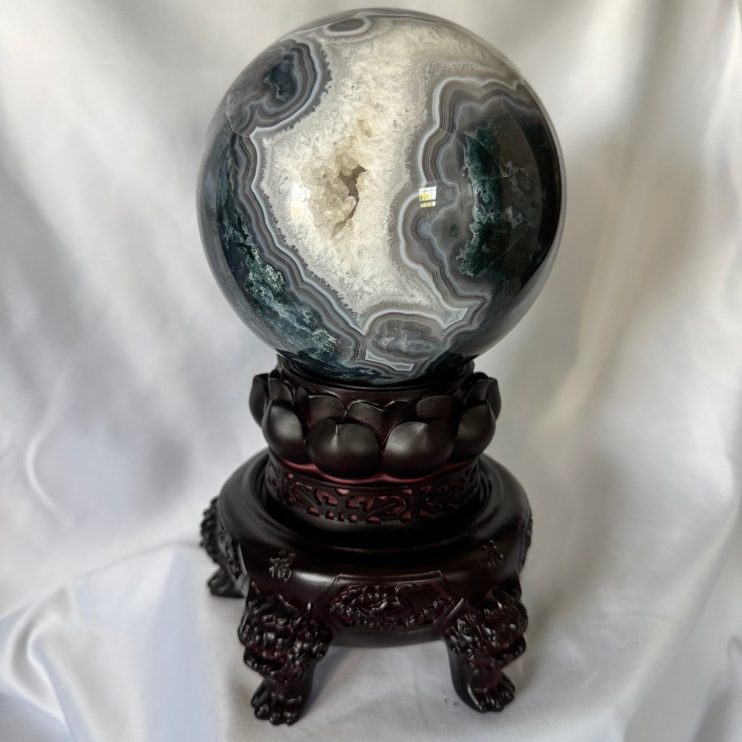 Large Blue Moss Sphere