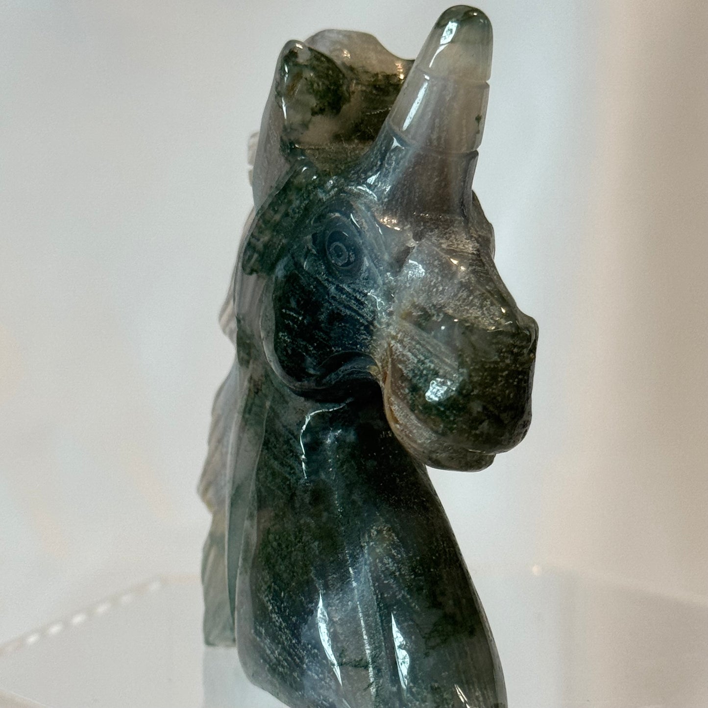 Unicorn Green Moss Crystal Unicorn ~ Available For Adoption