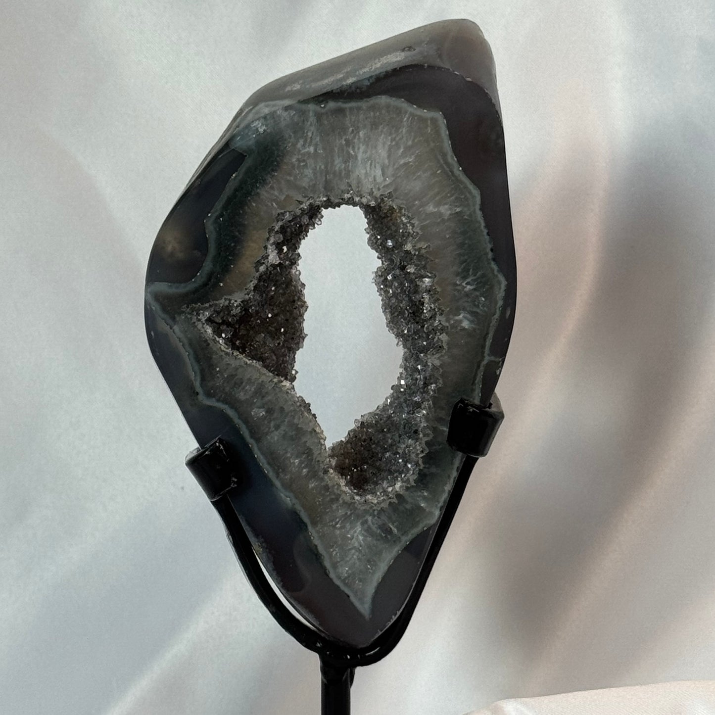 Amethyst Grey FreeForm Polished on a Customized Stand from Brazil