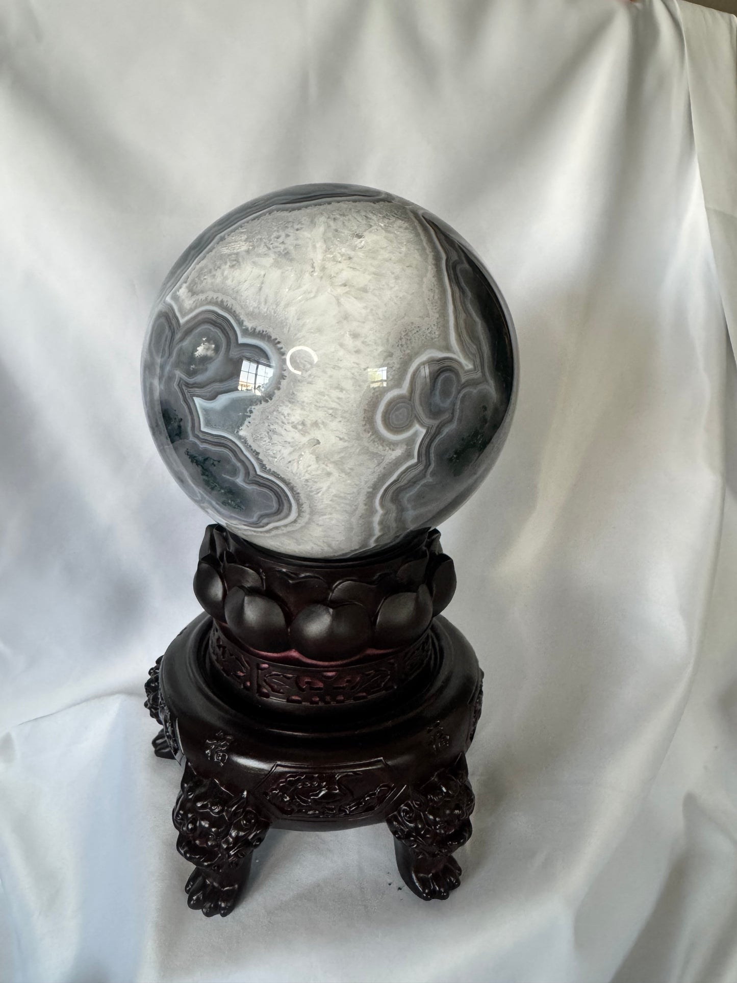 Large Blue Moss Sphere