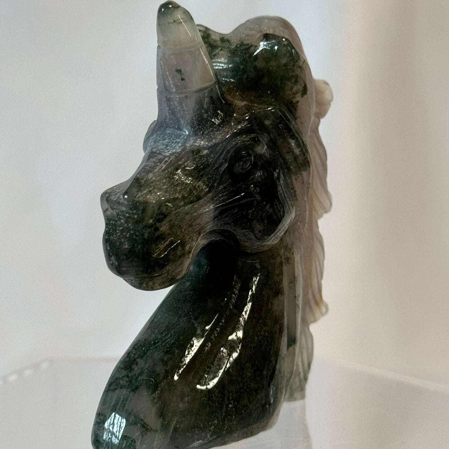Unicorn Green Moss Crystal Unicorn ~ Available For Adoption