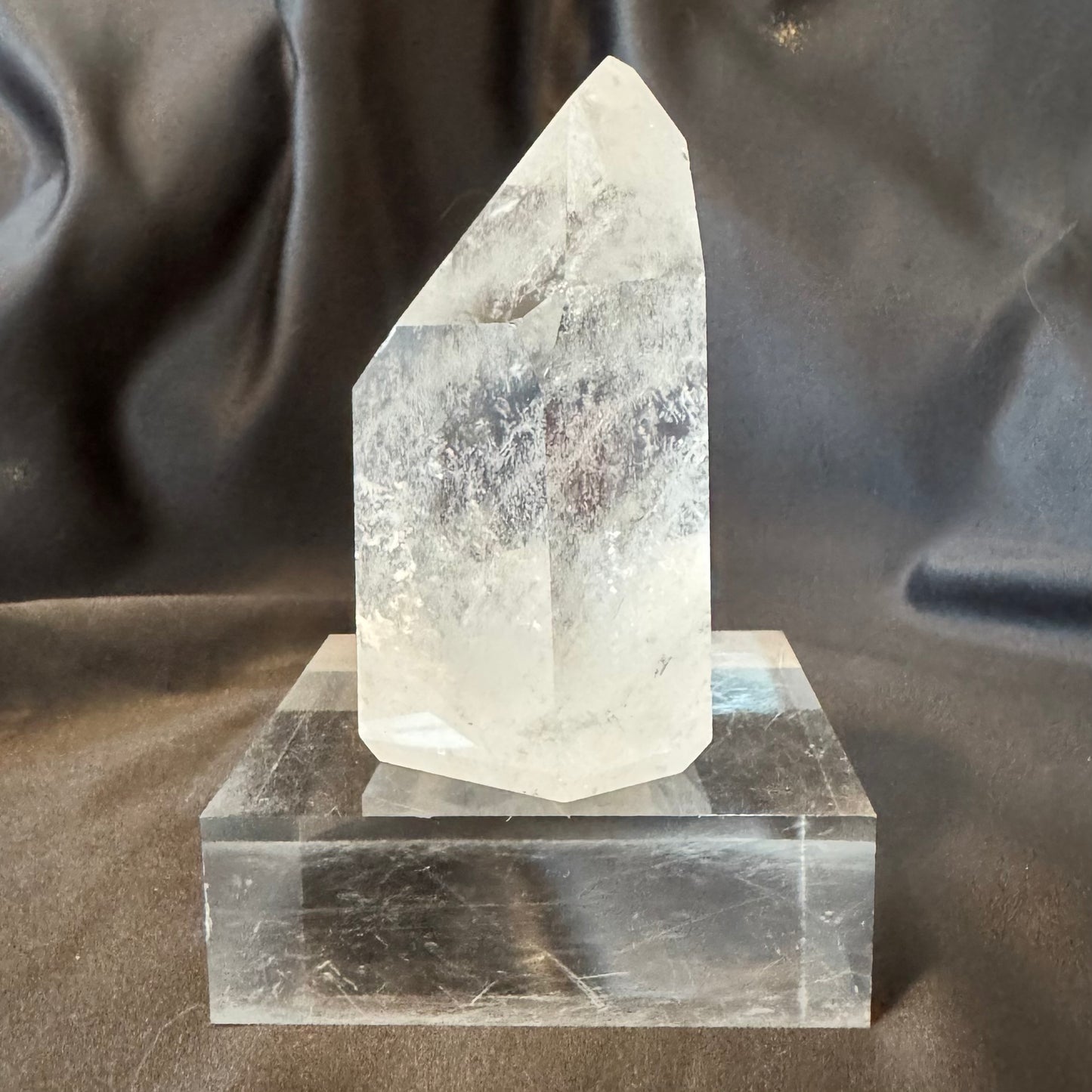 Clear Quartz Tower With Swirling Phantoms