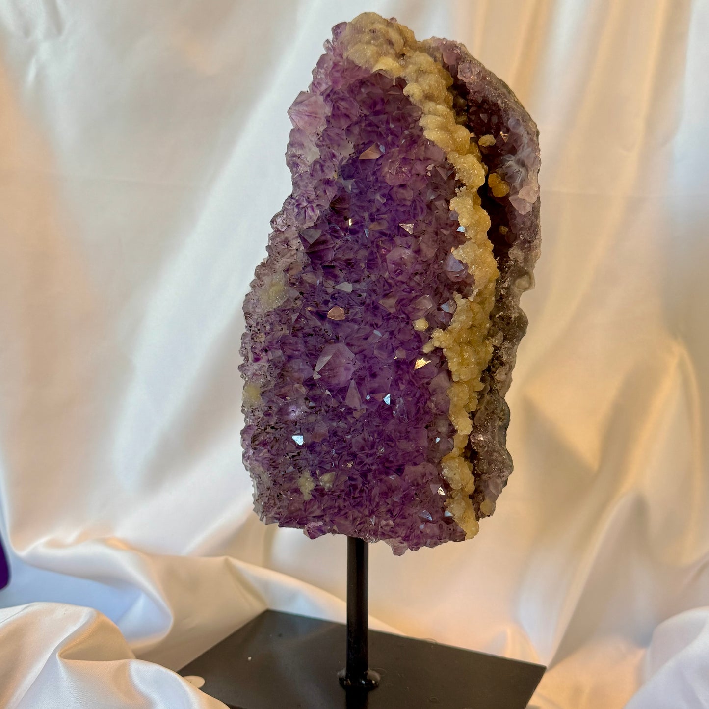 Beautiful Rutilated Amethyst Cluster with Druzy